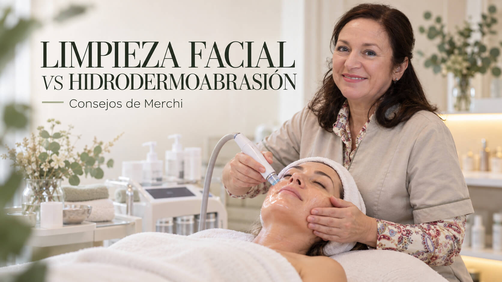Merchi Regueira explica las diferencias entre limpieza facial e hidrodermoabrasión